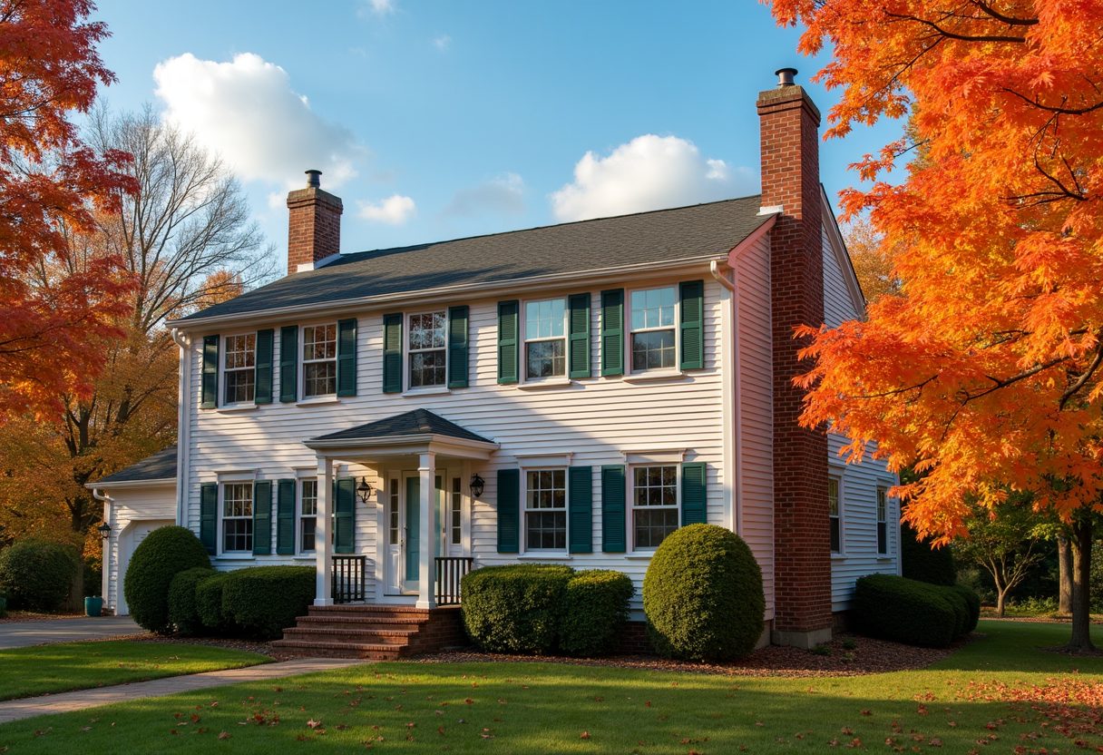 Two-storey home with a restored brick chimney — Clinton